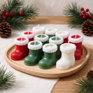 Christmas Stocking Scented Candle Set - Holiday Decorative Candles for Christmas Party, Home Decor, Festive Gift