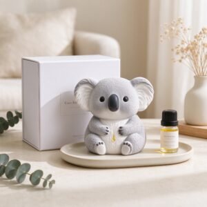 Koala Shaped Scented Aroma Stone Gift Set - Essential Oil Diffuser for Home Decor, Cute Christmas Gift